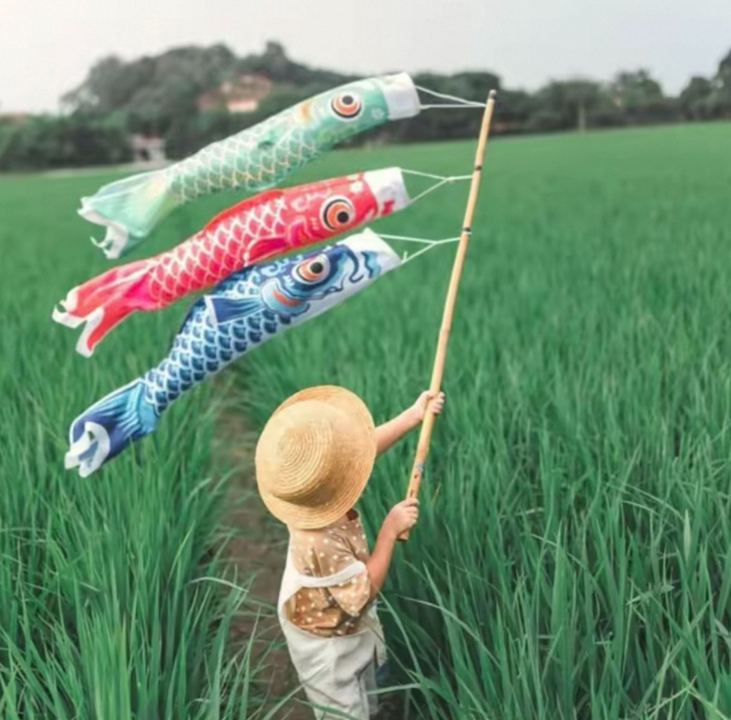 Japanese Handmade Koinobori Carp Flag Streamer Garden Outdoor Decor
