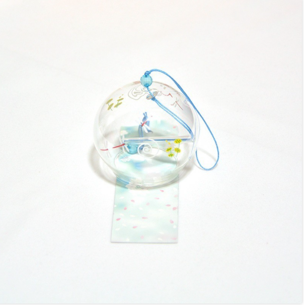 Japanese Handmade Sakura Glass Wind Chime Bell Meditation Outdoor Balcony