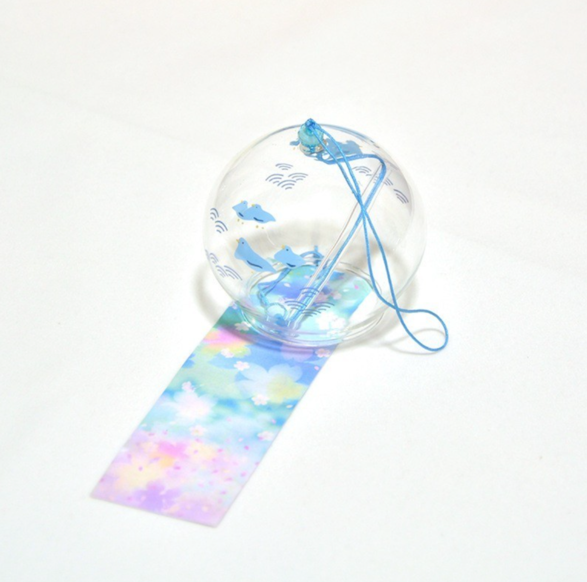 Japanese Handmade Sakura Glass Wind Chime Bell Meditation Outdoor Balcony