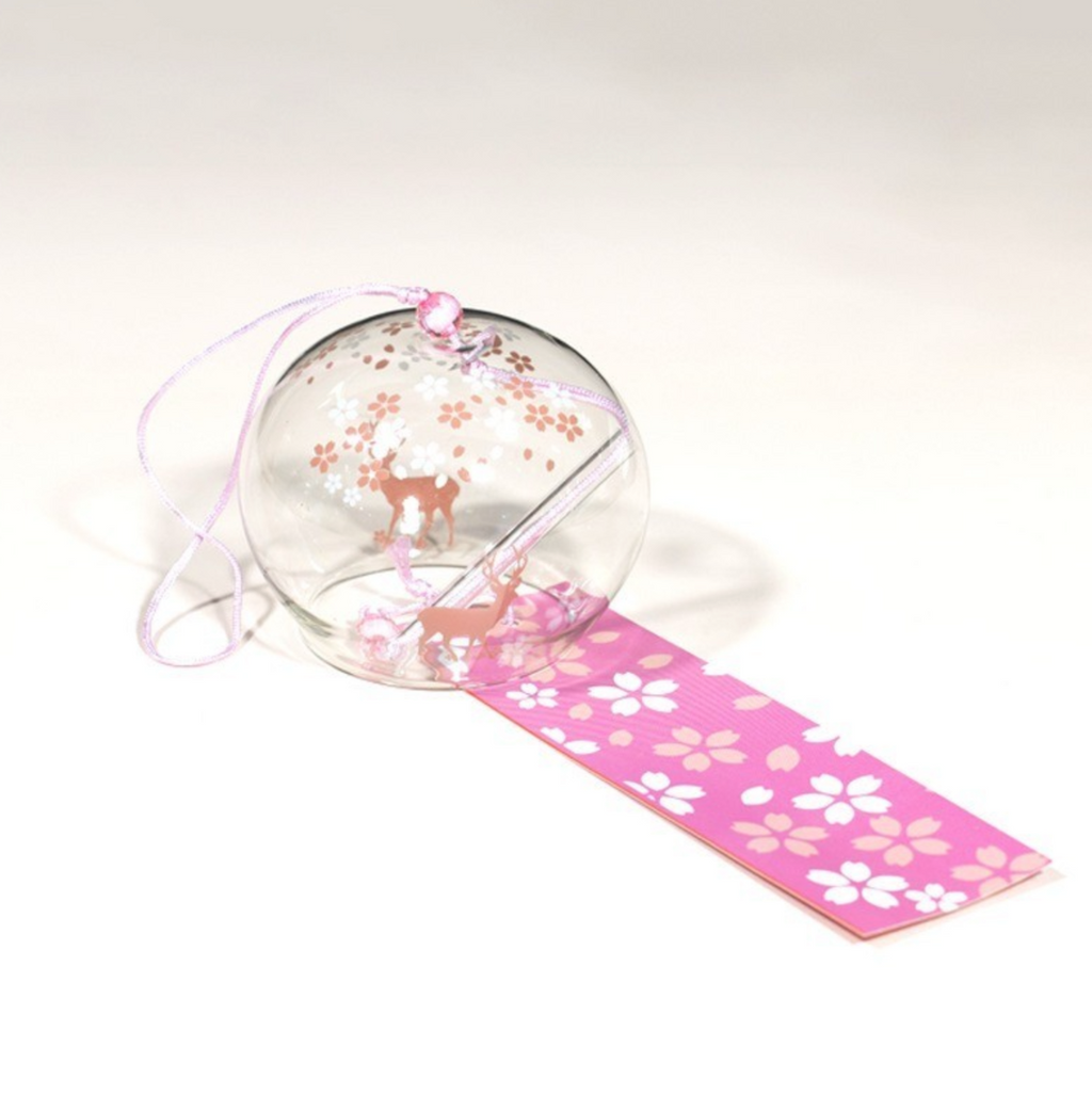 Japanese Handmade Sakura Glass Wind Chime Bell Meditation Outdoor Balcony