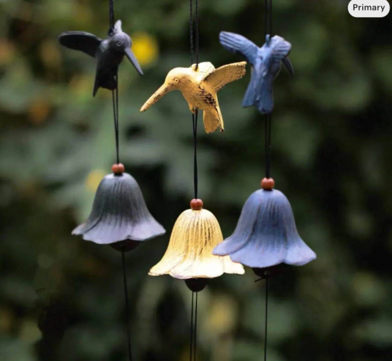 Japanese Iron Bird Wind Chime Vintage Hanging Garden Bell for Patio