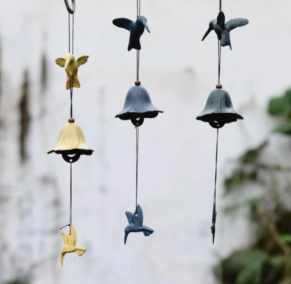 Japanese Iron Bird Wind Chime Vintage Hanging Garden Bell for Patio