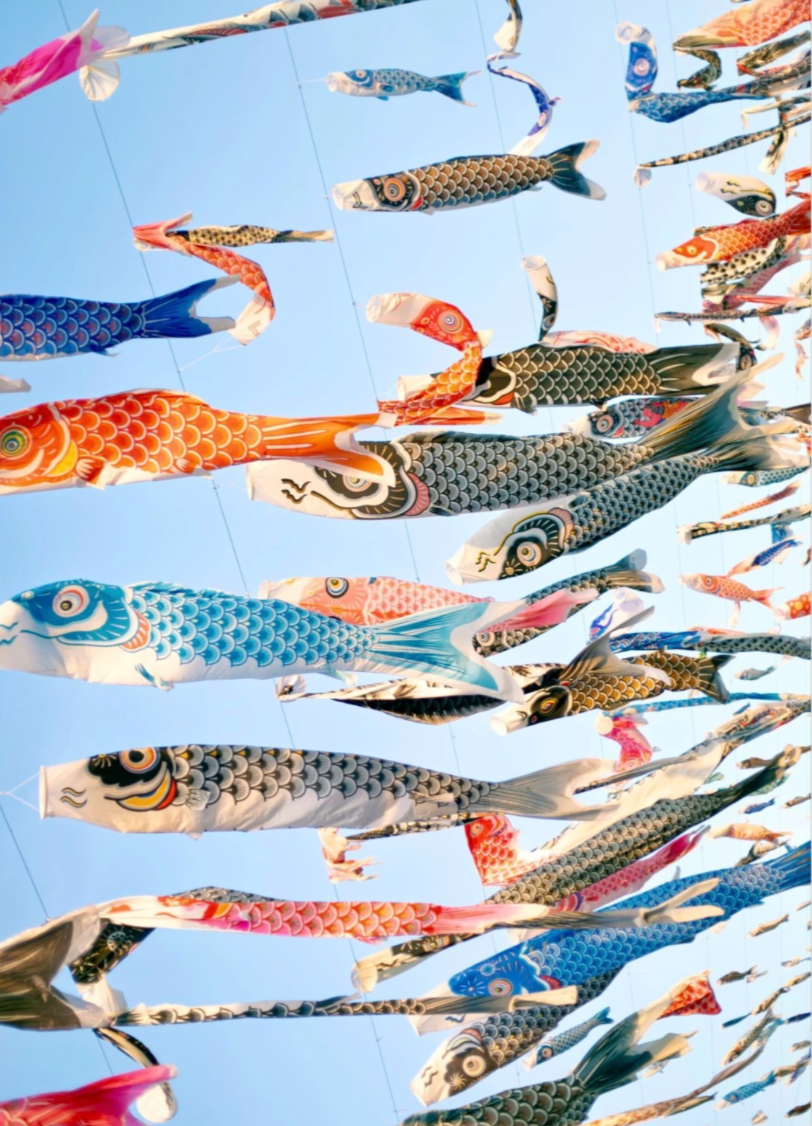 Japanese Handmade Koinobori Carp Flag Streamer Garden Outdoor Decor